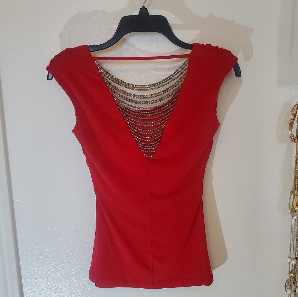 Red Beaded Blouse